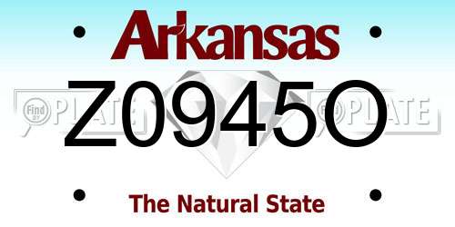 Z0945O Arkansas License Plate