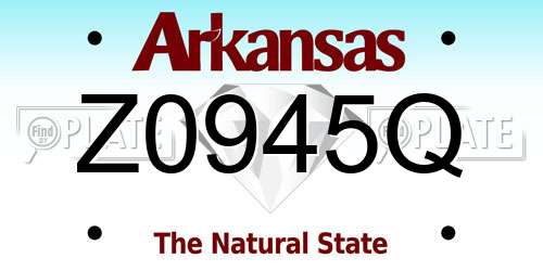 Z0945Q Arkansas License Plate