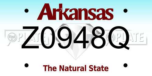 Z0948Q Arkansas License Plate