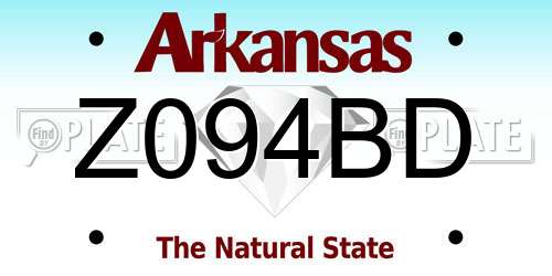 Z094BD Arkansas License Plate
