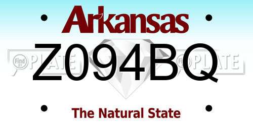 Z094BQ Arkansas License Plate