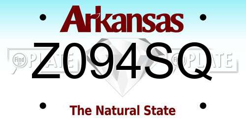 Z094SQ Arkansas License Plate
