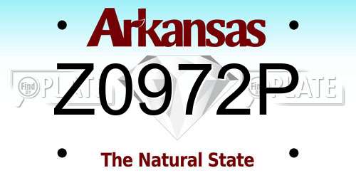 Z0972P Arkansas License Plate