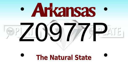 Z0977P Arkansas License Plate