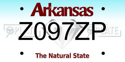 Z097ZP Arkansas License Plate