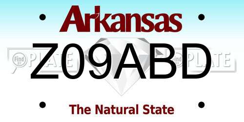 Z09ABD Arkansas License Plate