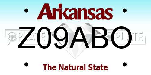 Z09ABO Arkansas License Plate