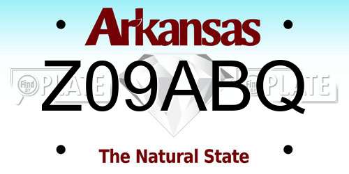 Z09ABQ Arkansas License Plate
