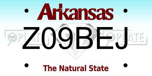 Z09BEJ Arkansas License Plate