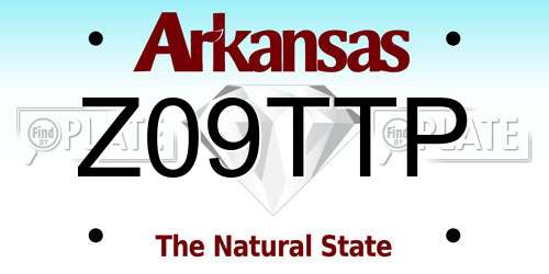 Z09TTP Arkansas License Plate