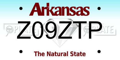 Z09ZTP Arkansas License Plate