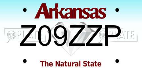 Z09ZZP Arkansas License Plate