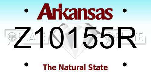 Z10155R Arkansas License Plate