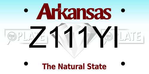 Z111YI Arkansas License Plate