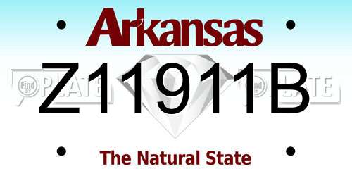 Z11911B Arkansas License Plate