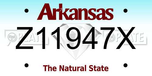 Z11947X Arkansas License Plate