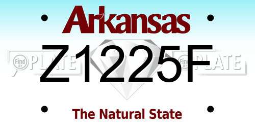 Z1225F Arkansas License Plate
