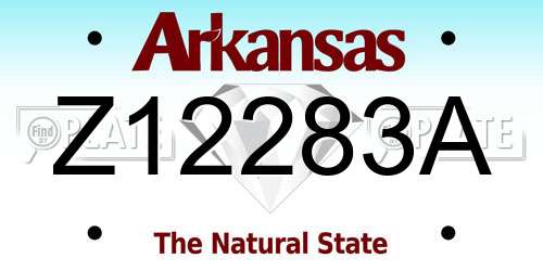 Z12283A Arkansas License Plate