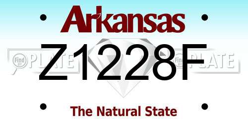 Z1228F Arkansas License Plate
