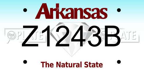 Z1243B Arkansas License Plate