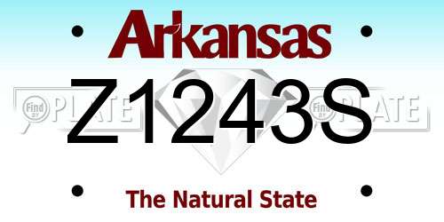 Z1243S Arkansas License Plate