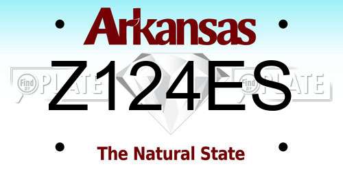 Z124ES Arkansas License Plate