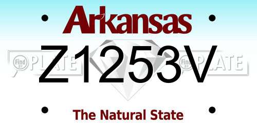 Z1253V Arkansas License Plate