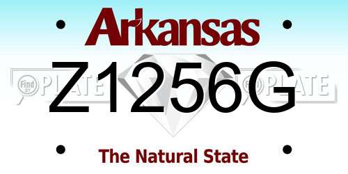 Z1256G Arkansas License Plate