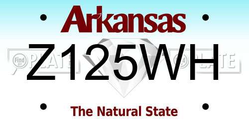 Z125WH Arkansas License Plate