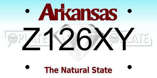 Z126XY Arkansas License Plate