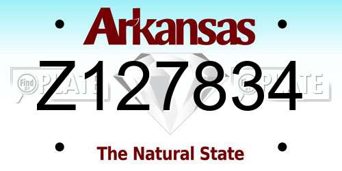 Z127834 Arkansas License Plate