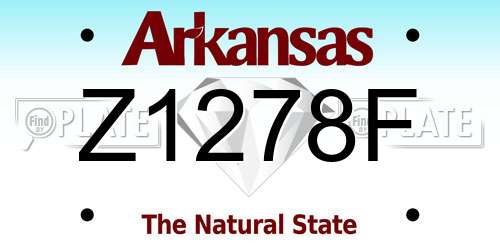 Z1278F Arkansas License Plate