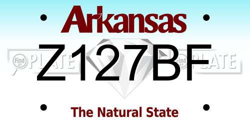 Z127BF Arkansas License Plate
