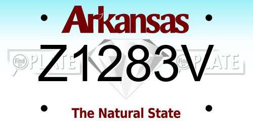 Z1283V Arkansas License Plate
