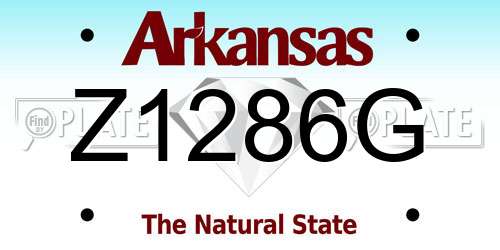 Z1286G Arkansas License Plate