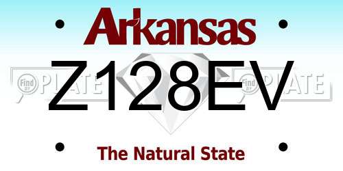 Z128EV Arkansas License Plate