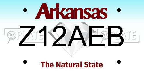 Z12AEB Arkansas License Plate