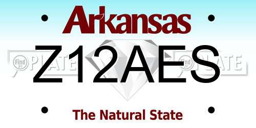 Z12AES Arkansas License Plate