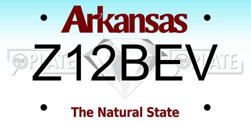 Z12BEV Arkansas License Plate