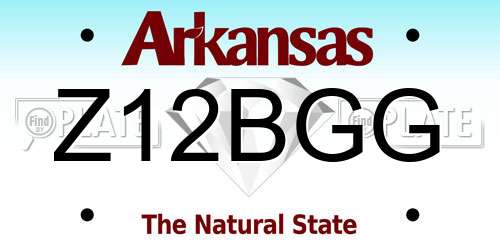 Z12BGG Arkansas License Plate