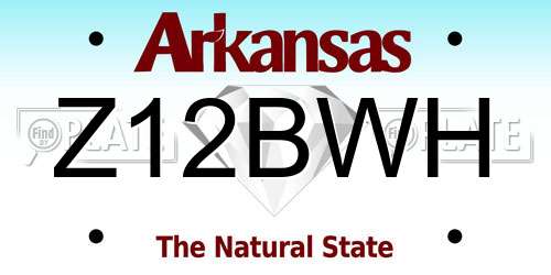 Z12BWH Arkansas License Plate