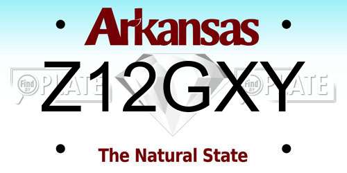 Z12GXY Arkansas License Plate