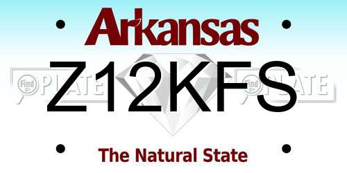 Z12KFS Arkansas License Plate