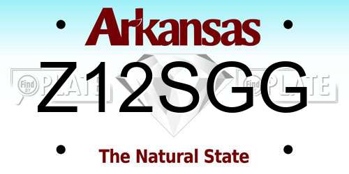 Z12SGG Arkansas License Plate