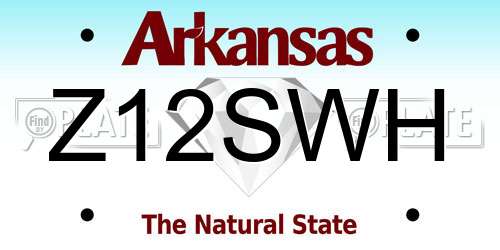 Z12SWH Arkansas License Plate