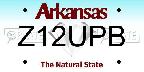 Z12UPB Arkansas License Plate