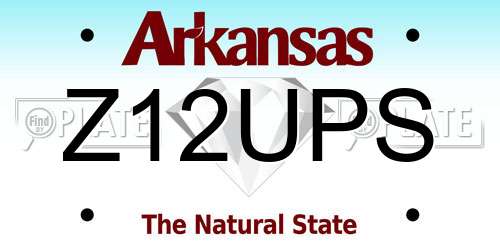 Z12UPS Arkansas License Plate