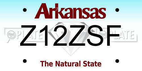 Z12ZSF Arkansas License Plate