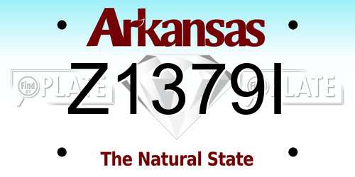 Z1379I Arkansas License Plate