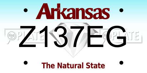 Z137EG Arkansas License Plate